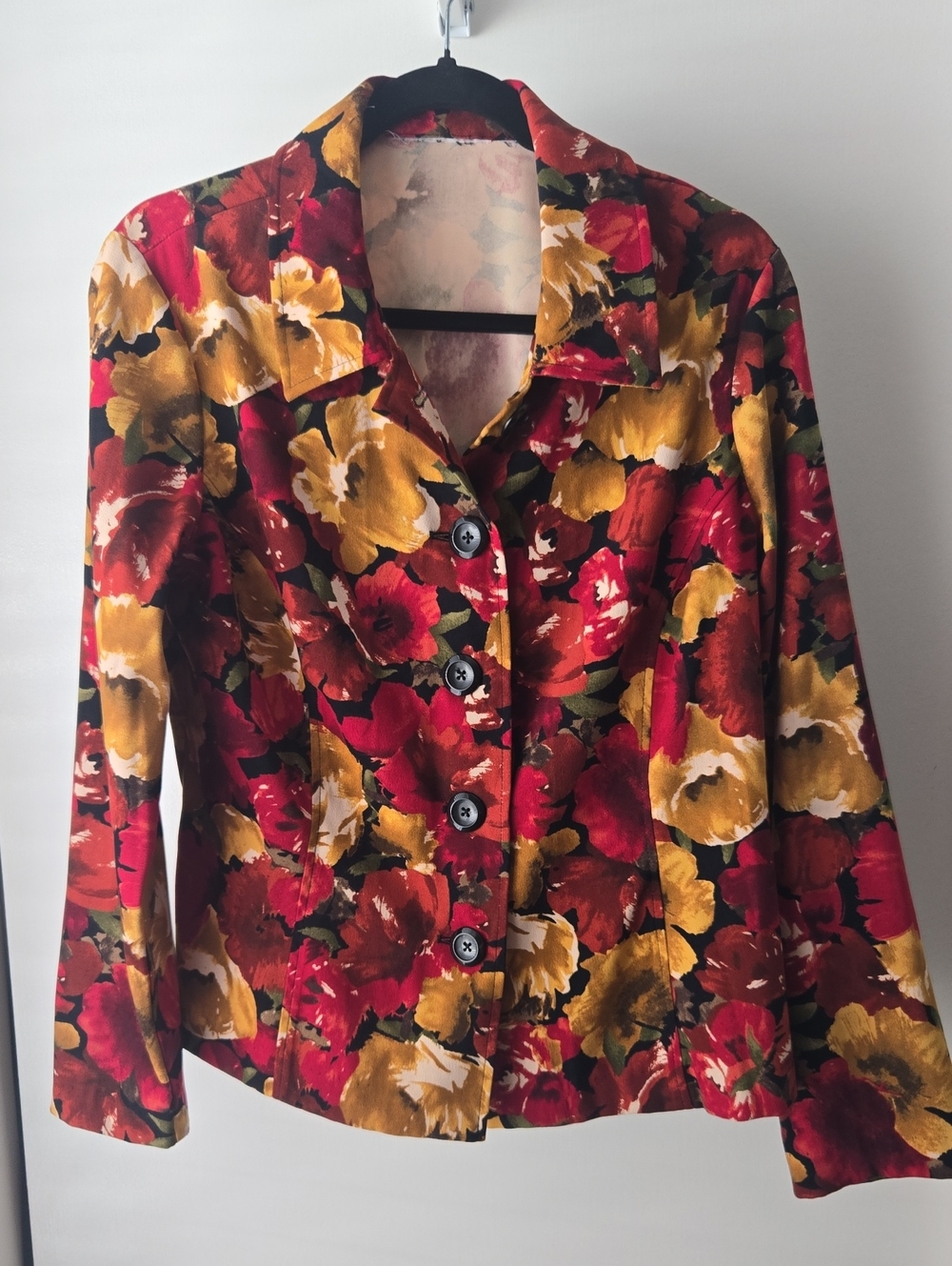 Floral Jacket - Red, Yellow, Black